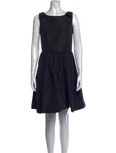 Pre-owned Red Valentino Crew Neck Mini Dress In Black