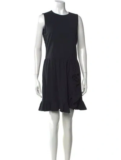 Pre-owned Red Valentino Crew Neck Mini Dress In Black