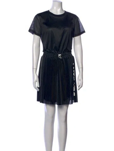 Pre-owned Red Valentino Crew Neck Mini Dress In Black