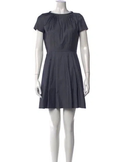 Pre-owned Red Valentino Crew Neck Mini Dress In Blue