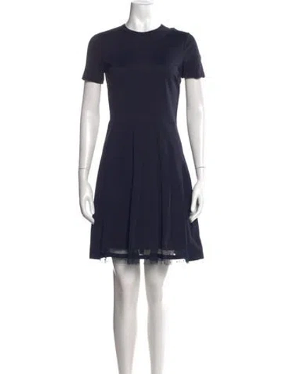 Pre-owned Red Valentino Crew Neck Mini Dress In Blue