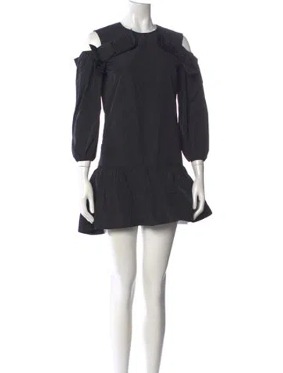 Pre-owned Red Valentino Crew Neck Mini Dress In Gray