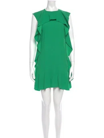 Pre-owned Red Valentino Crew Neck Mini Dress In Green