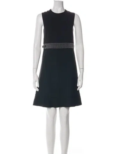Pre-owned Red Valentino Crew Neck Mini Dress In Green