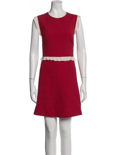 Pre-owned Red Valentino Crew Neck Mini Dress In Multi