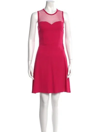 Pre-owned Red Valentino Crew Neck Mini Dress In Pink