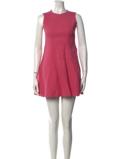 Pre-owned Red Valentino Crew Neck Mini Dress In Pink