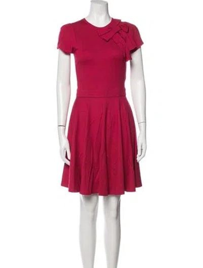 Pre-owned Red Valentino Crew Neck Mini Dress In Pink