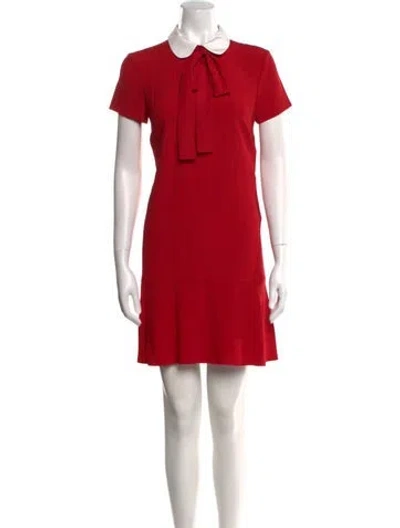 Pre-owned Red Valentino Crew Neck Mini Dress In Red