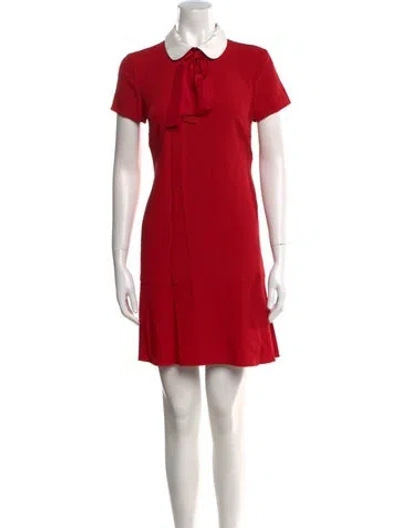 Pre-owned Red Valentino Crew Neck Mini Dress In Red