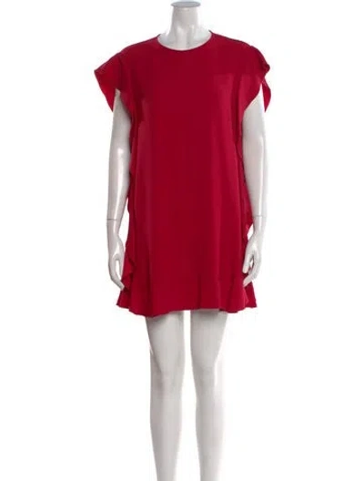 Pre-owned Red Valentino Crew Neck Mini Dress In Red