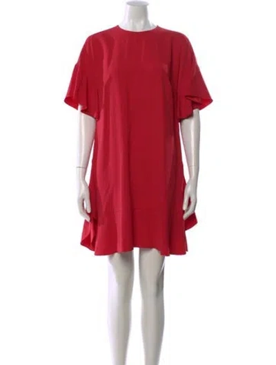 Pre-owned Red Valentino Crew Neck Mini Dress In Red