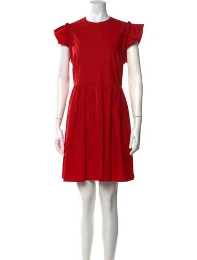 Pre-owned Red Valentino Crew Neck Mini Dress In Red