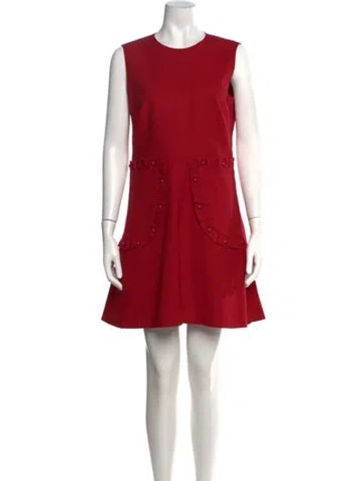 Pre-owned Red Valentino Crew Neck Mini Dress In Red