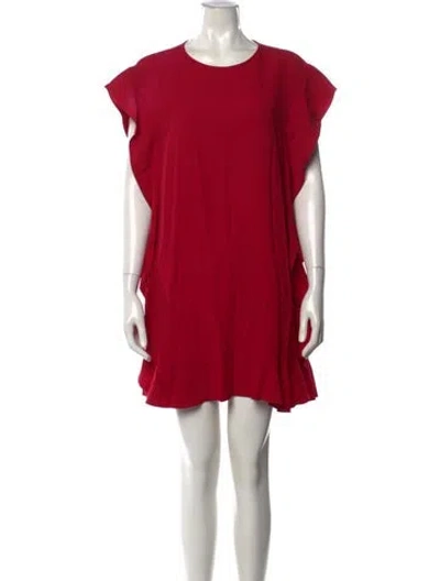 Pre-owned Red Valentino Crew Neck Mini Dress In Red