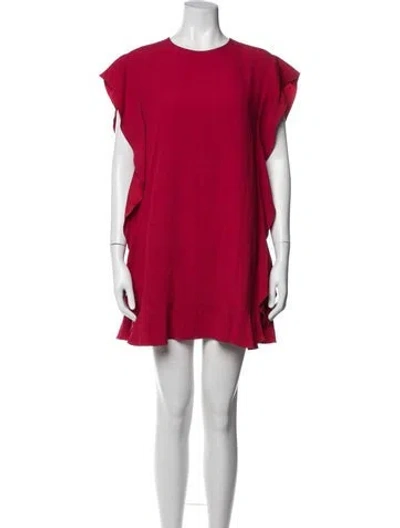 Pre-owned Red Valentino Crew Neck Mini Dress In Red