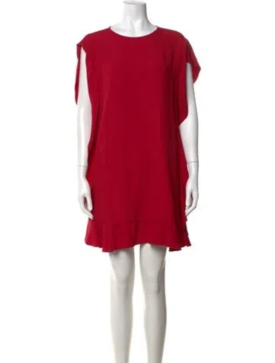 Pre-owned Red Valentino Crew Neck Mini Dress In Red