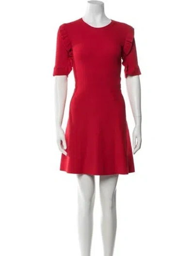 Pre-owned Red Valentino Crew Neck Mini Dress In Red