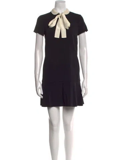 Pre-owned Red Valentino Crew Neck Mini Dress W/ Tags In Black