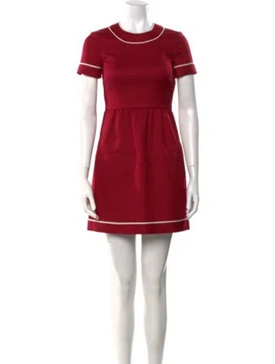 Pre-owned Red Valentino Crew Neck Mini Dress W/ Tags In Red