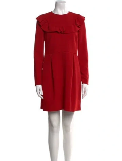 Pre-owned Red Valentino Crew Neck Mini Dress W/ Tags In Red
