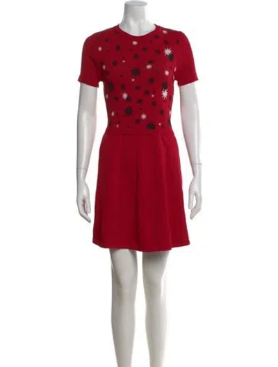 Pre-owned Red Valentino Crew Neck Mini Dress W/ Tags In Red