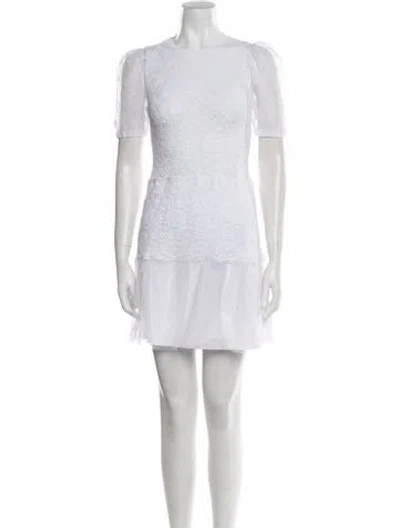 Pre-owned Red Valentino Crew Neck Mini Dress W/ Tags In White