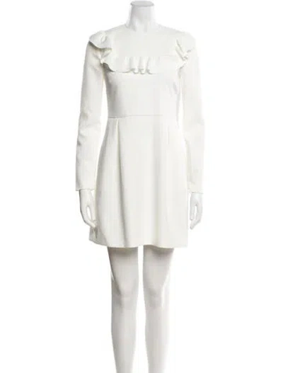 Pre-owned Red Valentino Crew Neck Mini Dress W/ Tags In White