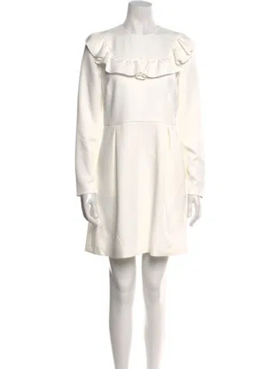 Pre-owned Red Valentino Crew Neck Mini Dress W/ Tags In White
