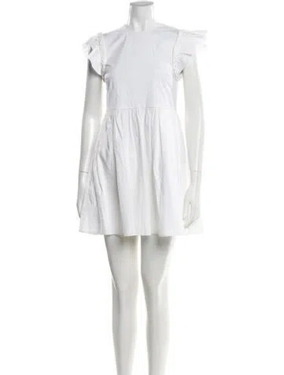 Pre-owned Red Valentino Crew Neck Mini Dress In White