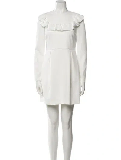 Pre-owned Red Valentino Crew Neck Mini Dress In White