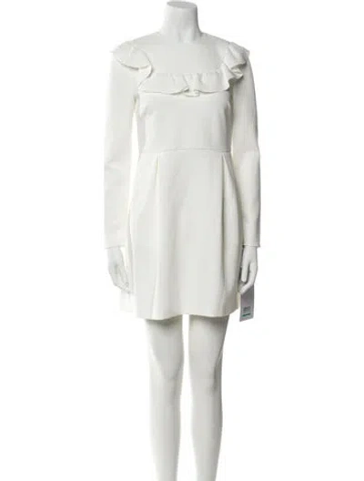 Pre-owned Red Valentino Crew Neck Mini Dress In White