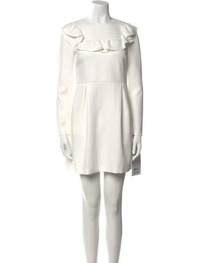 Pre-owned Red Valentino Crew Neck Mini Dress In White
