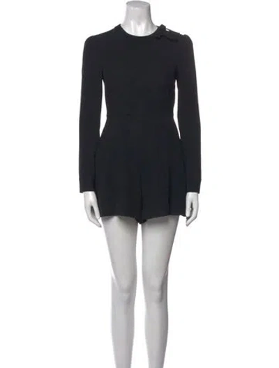 Pre-owned Red Valentino Crew Neck Romper In Black
