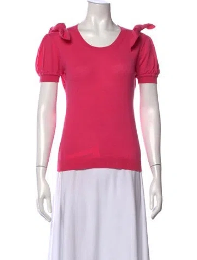 Pre-owned Red Valentino Crew Neck Short Sleeve Top In Pink