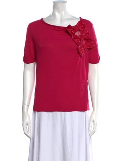 Pre-owned Red Valentino Crew Neck Short Sleeve Top In Pink