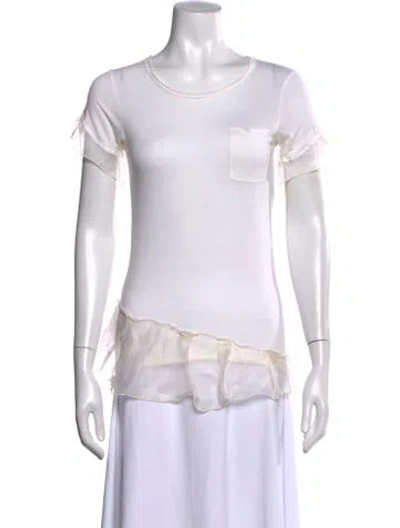 Pre-owned Red Valentino Crew Neck Short Sleeve Top In White