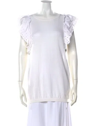 Pre-owned Red Valentino Crew Neck Short Sleeve Top In White