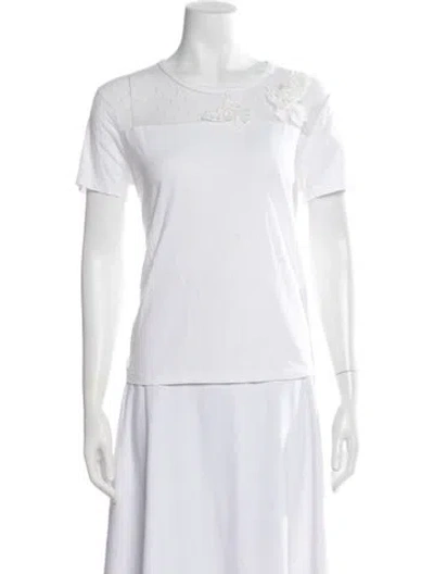 Pre-owned Red Valentino Crew Neck Short Sleeve T-shirt In White