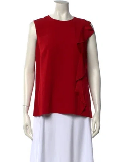 Pre-owned Red Valentino Crew Neck Sleeveless Blouse In Red