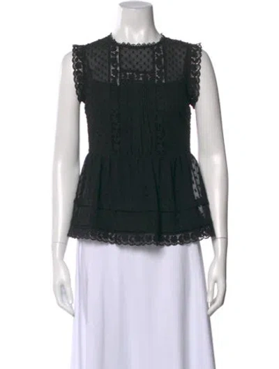 Pre-owned Red Valentino Crew Neck Sleeveless Blouse In Silver