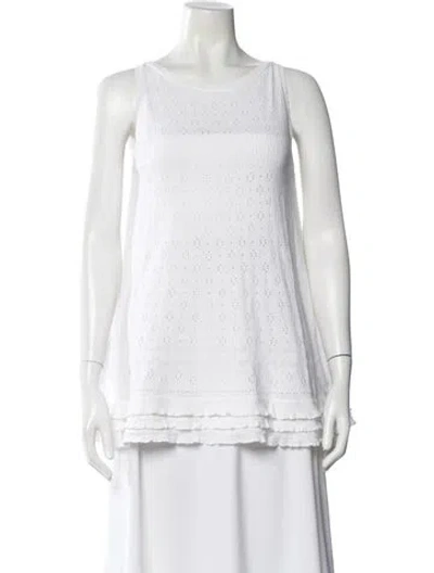 Pre-owned Red Valentino Crew Neck Sleeveless Top In Neutral