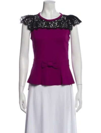 Pre-owned Red Valentino Crew Neck Sleeveless Top In Purple