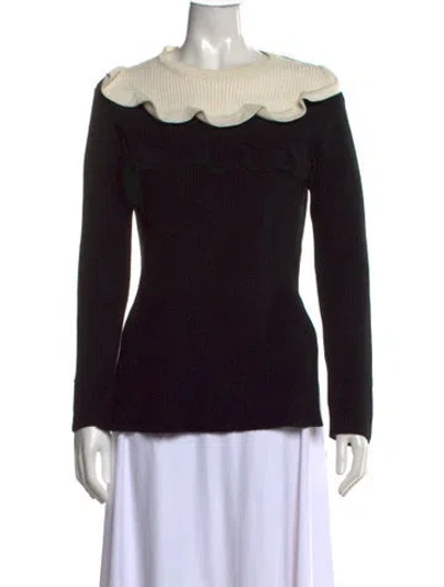 Pre-owned Red Valentino Crew Neck Sweater In Black/white