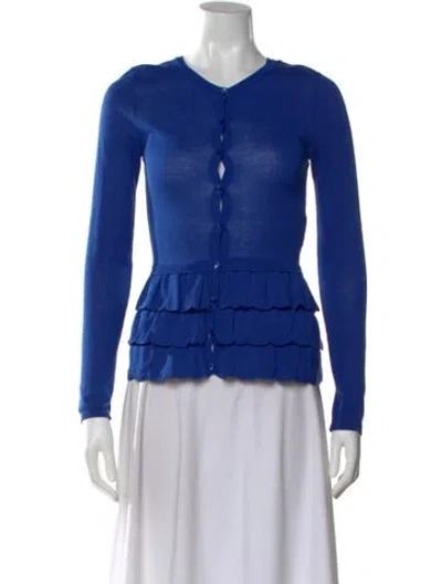 Pre-owned Red Valentino Crew Neck Sweater In Blue