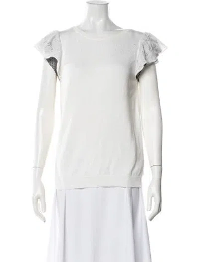Pre-owned Red Valentino Crew Neck Sweater In White