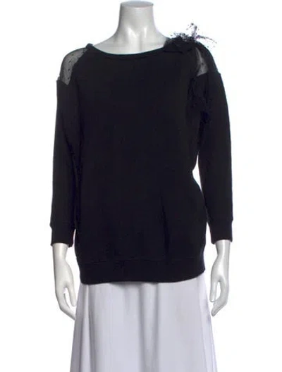 Pre-owned Red Valentino Crew Neck Three-quarter Sleeve Sweatshirt In Black