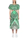 Red Valentino Cut Out Detail Puff Sleeve Mini Dress In Green