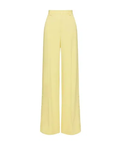 Red Valentino Detail Stretch Frisottine Casual Pants In Yellow