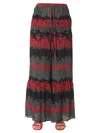 Red Valentino Floral-print Silk-georgette Flared Pants In Black